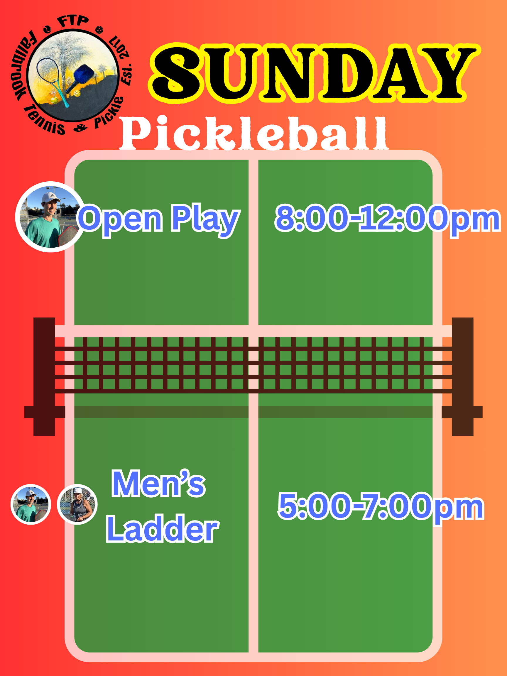 Pickleball Fallbrook Sunday Schedule