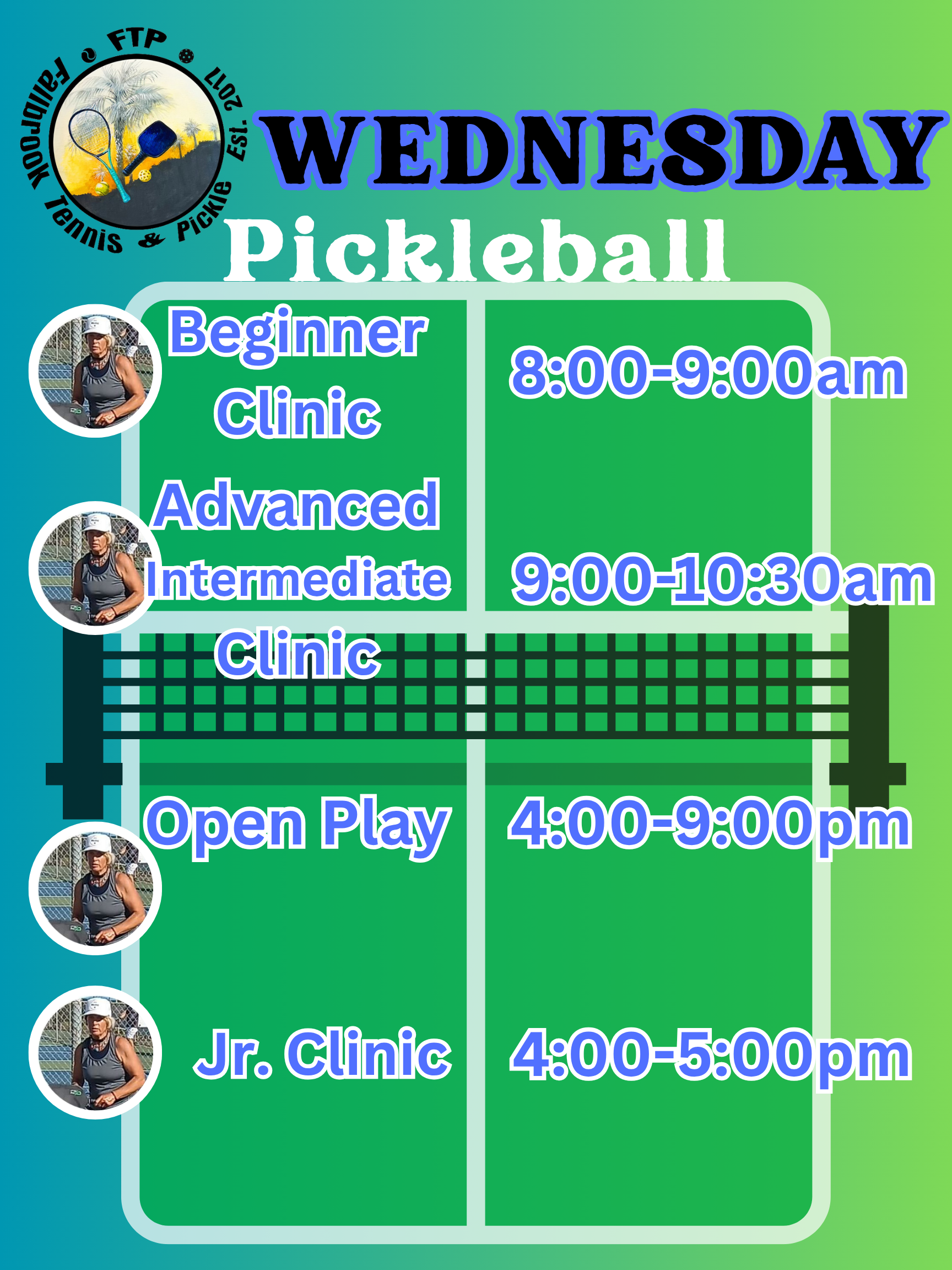 Pickleball Fallbrook Wednesday Schedule