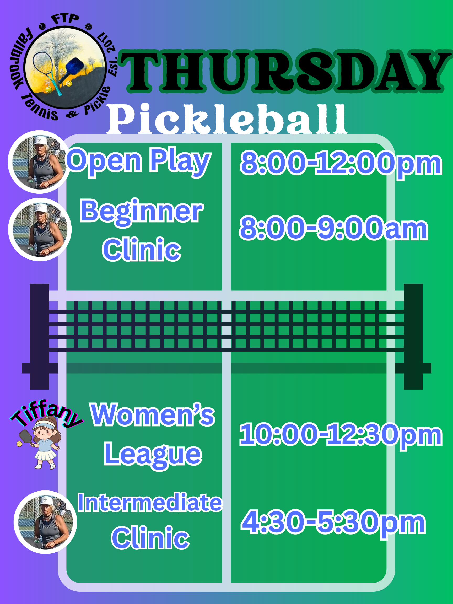 Pickleball Fallbrook Thursday Schedule