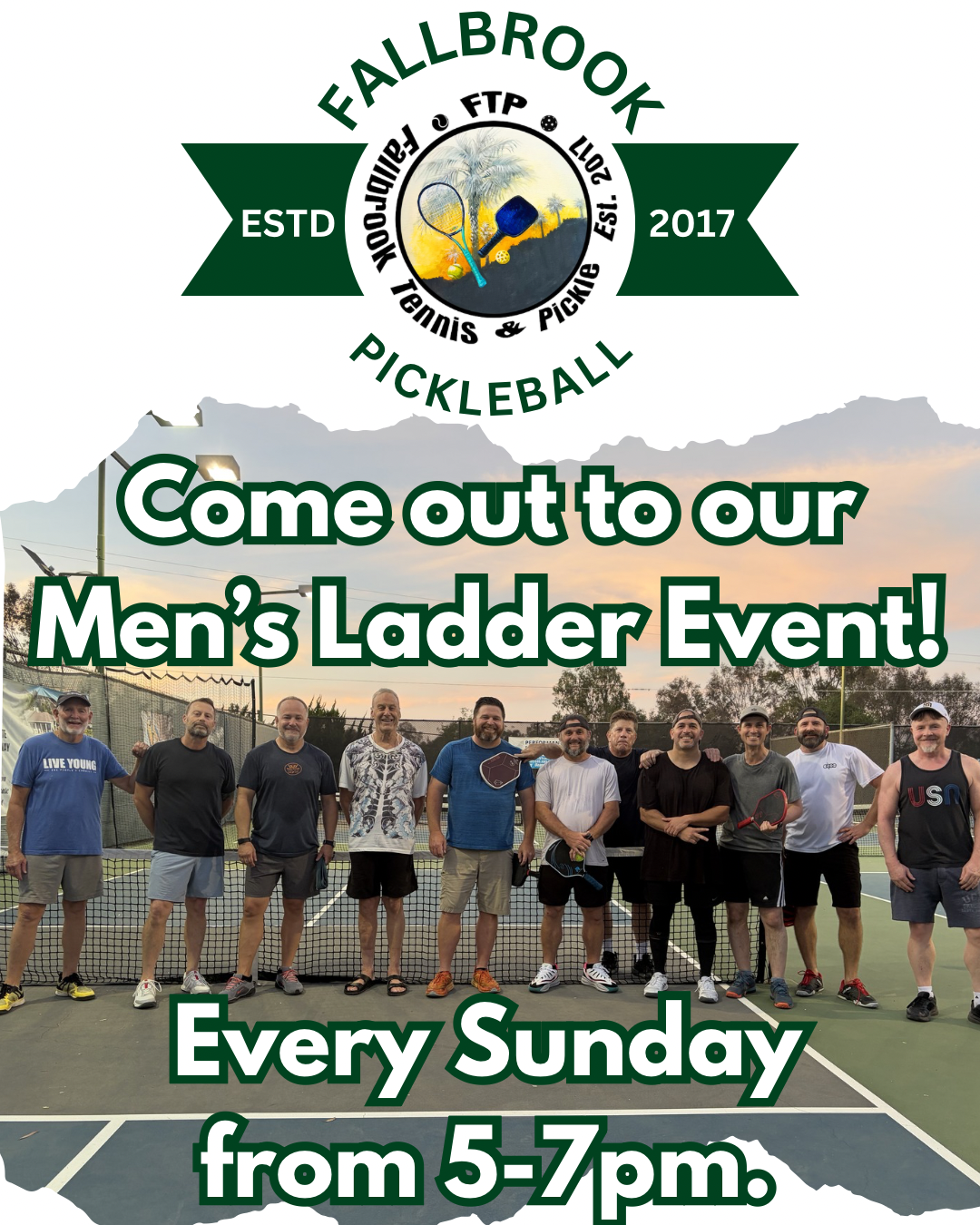 Pickleball Fallbrook Men's Ladder Event