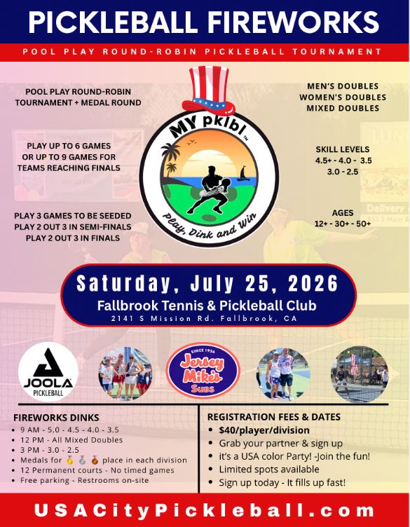 July 2026 Fallbrook Pickleball Tournament